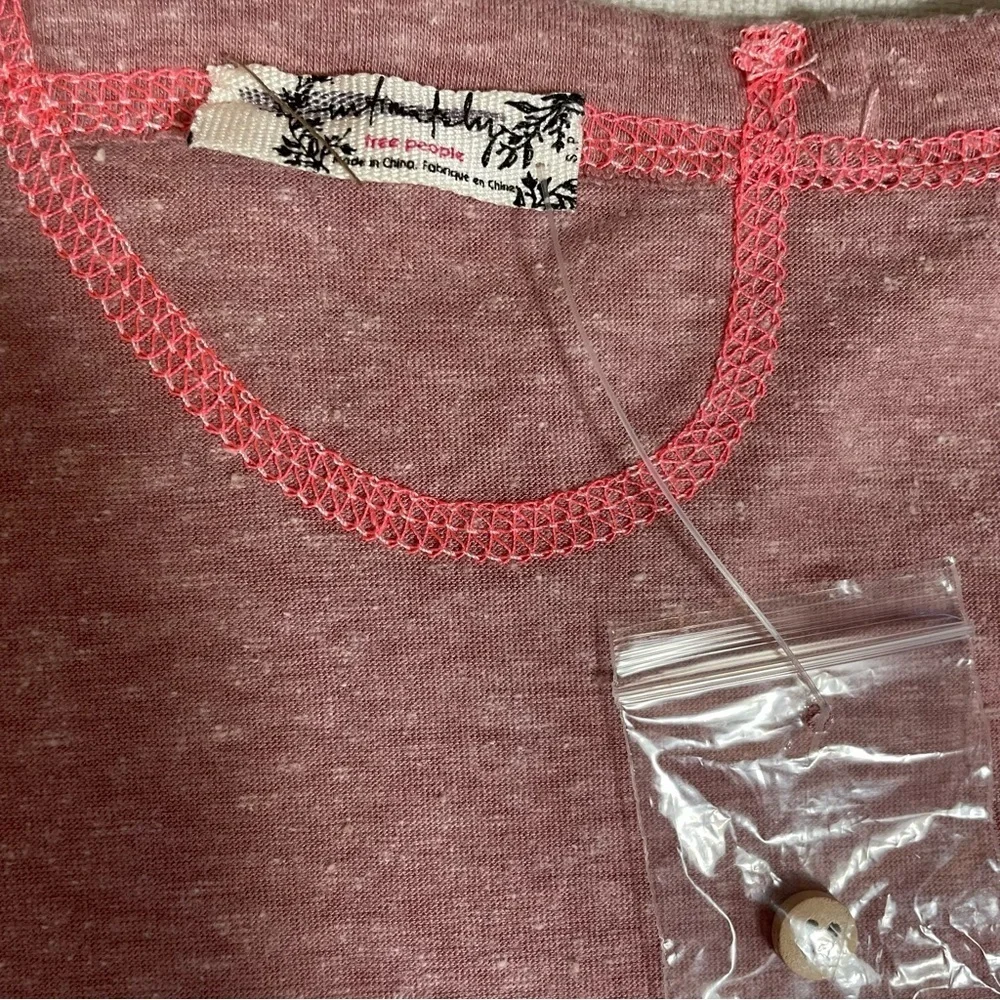 NWT New Free People Pillow Talk Henley Pink Romper Size S